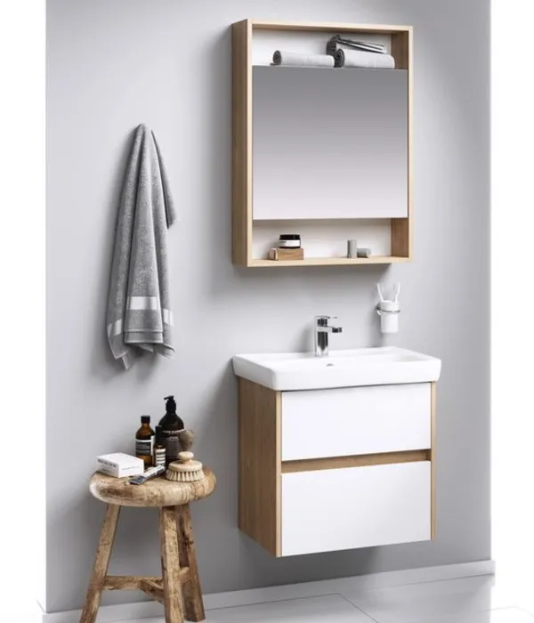 Подвесная тумба в цвете дуб балтийский с двумя ящиками