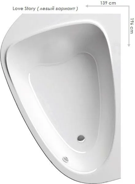 Ванна акриловая Ravak LoveStory II 1960 x 1135 - 1390 левая белая