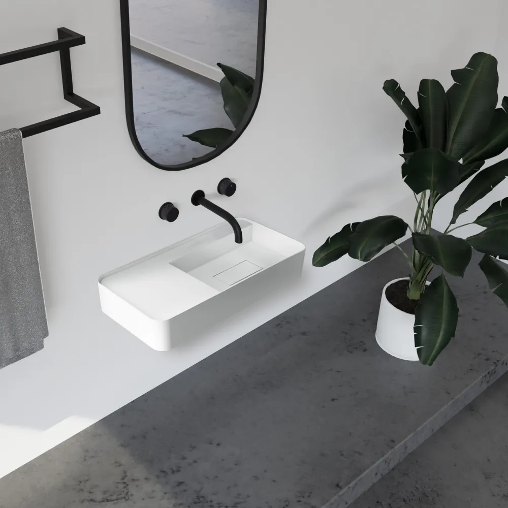 Раковина подвесная ABBER Stein AS2627-0.8 белая матовая в магазинах СантехГид