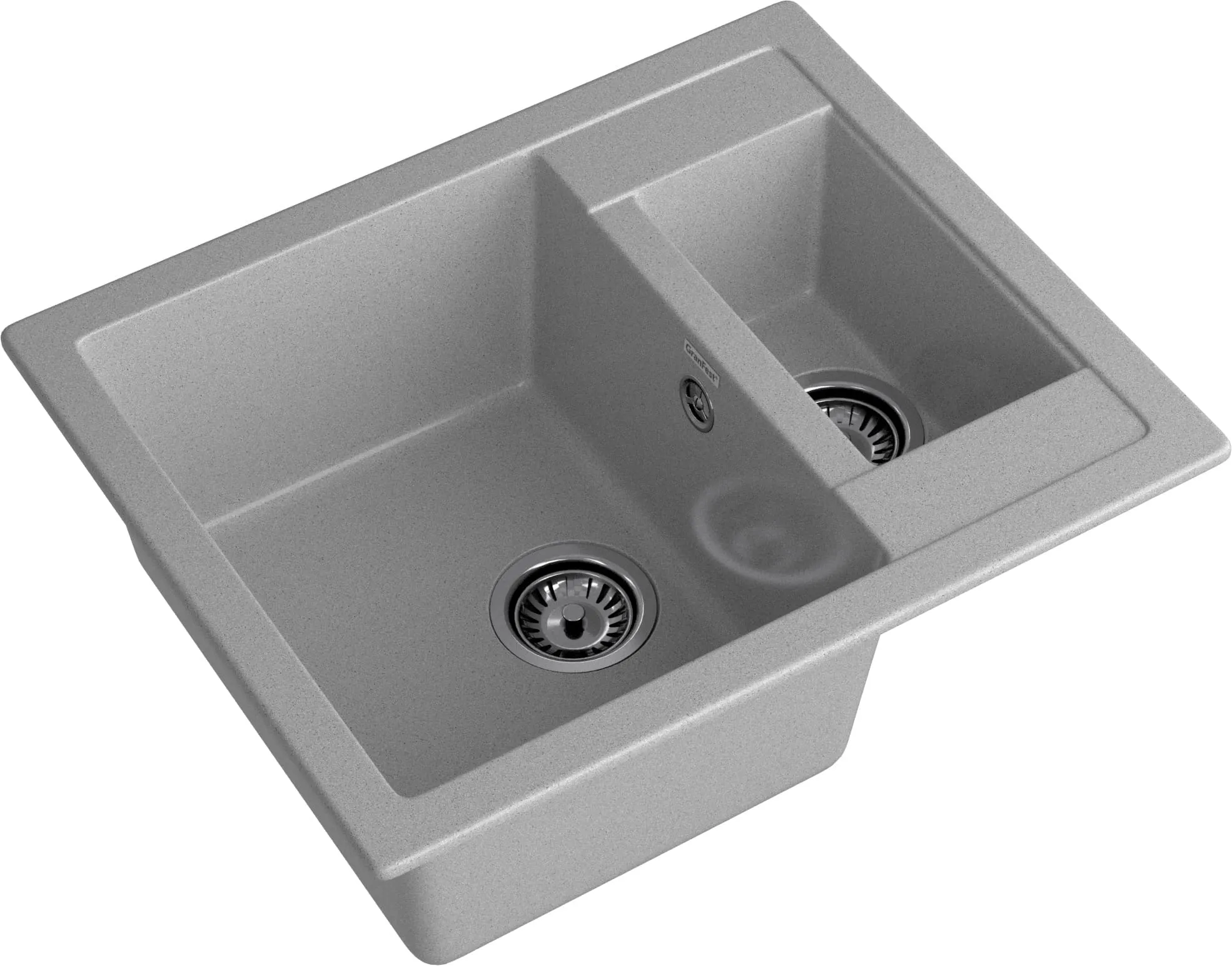 GRANFEST Мойка композит QUADRO GF-Q--610K 1.5-чаши. 610*500мм  серый арт.GF-
