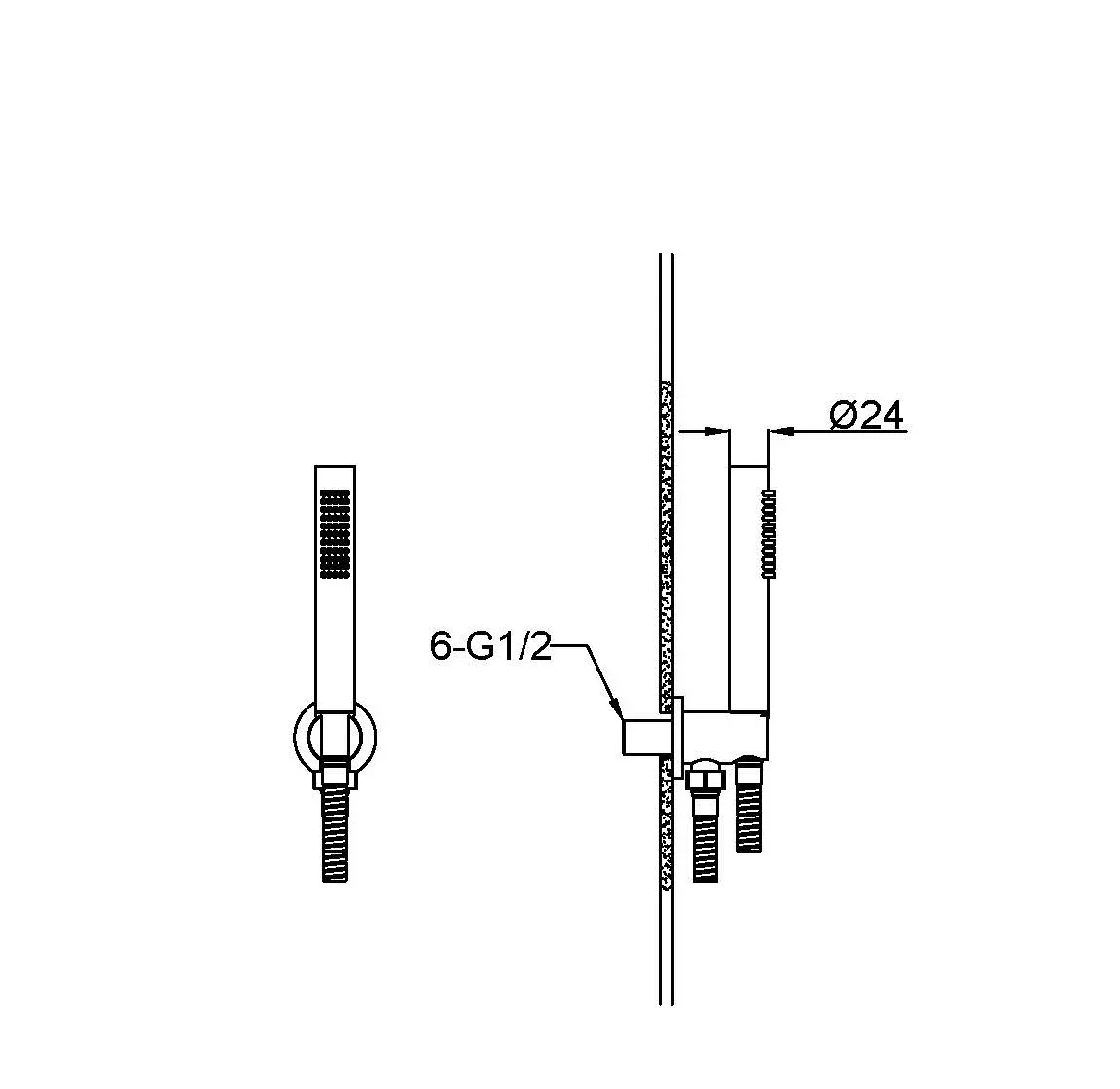 Лейка ручная UNO+штуцер+шланг BLACK 