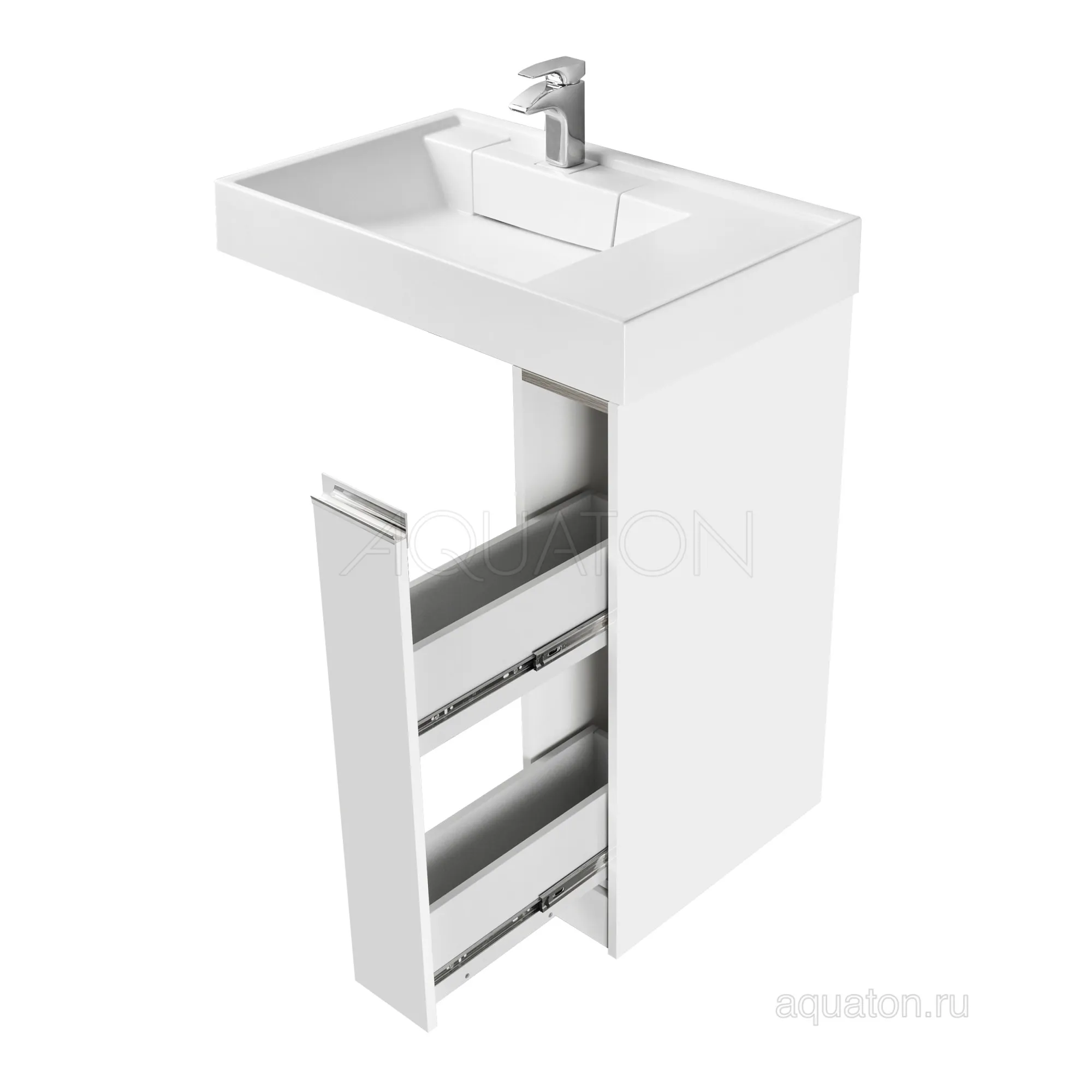 Тумба под стиральную машину AQUATON Лондри 20  (Раковина Рейн 80 белая)