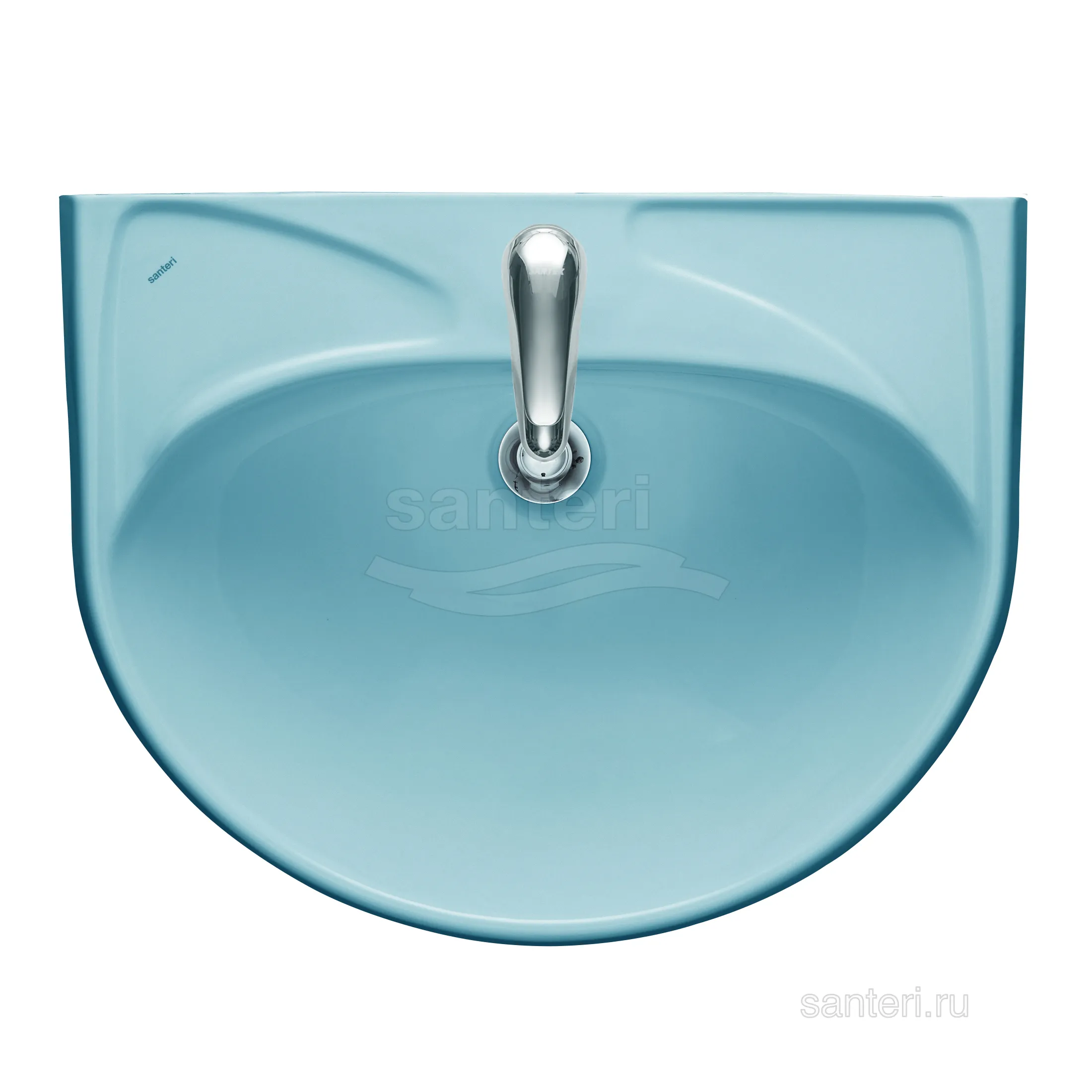 Раковина Santeri Вест с переливом голубой 131118S0611B0 в магазинах СантехГид