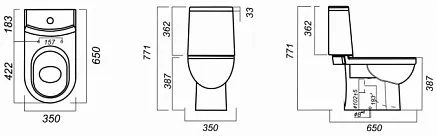 Унитаз-компакт Sanita Luxe Next с сиденьем Soft Close NXTSLCC01150622
