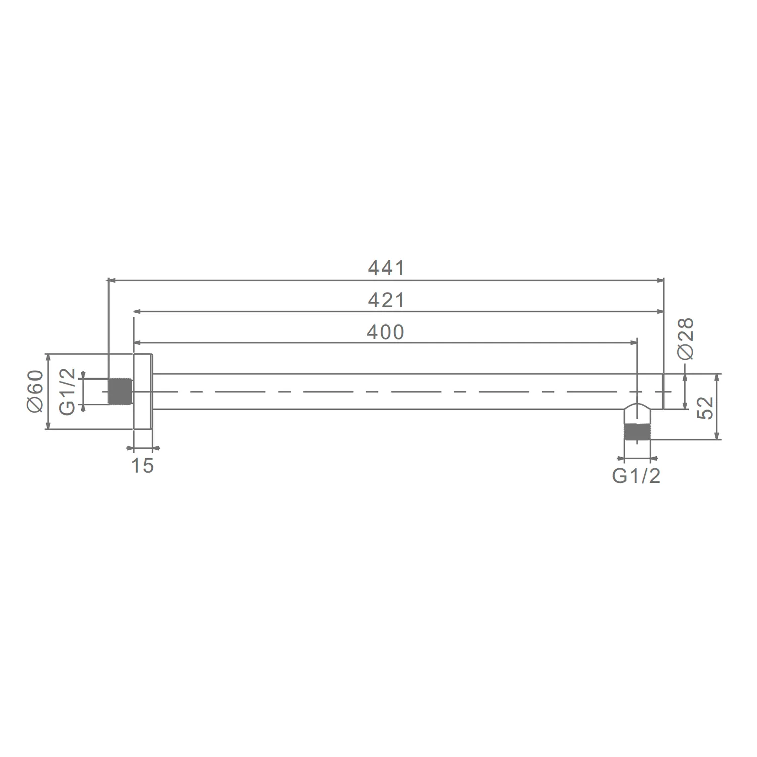 Держатель для лейки  Raglo R470.31.09 верхнего душа настенный нержавеющая сталь, графит