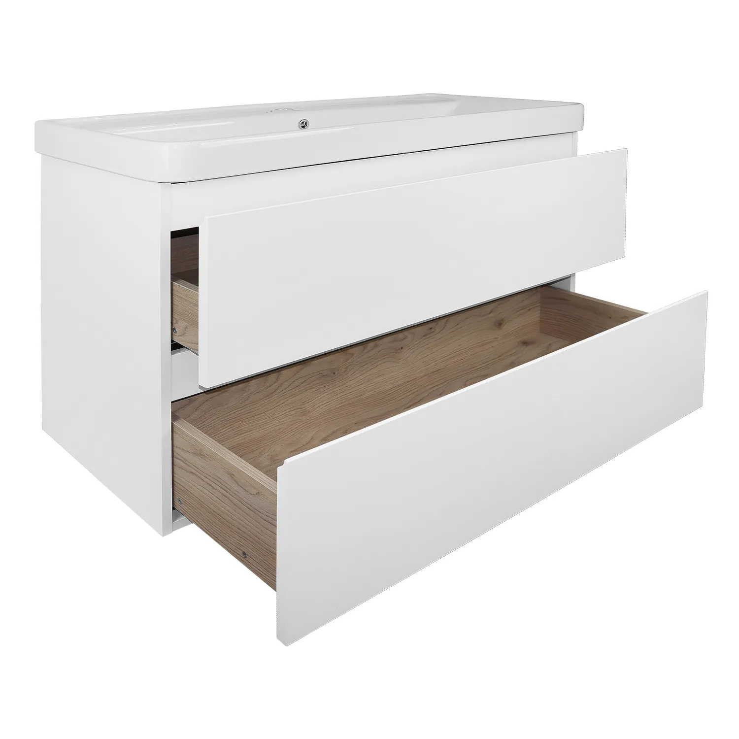 Комплект Тумба Azario Мила 100 1000х470х680 подвесная, с раковиной Monte 100, белый () CS00089921