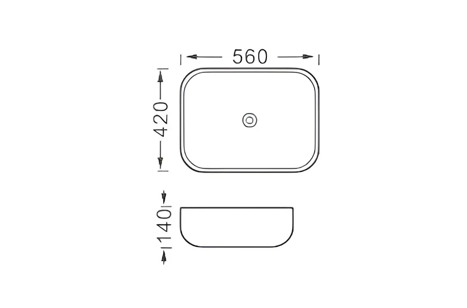 Раковина 560*420*140 для установки на столешницу, матовый серый AQ5526-MG в магазинах СантехГид