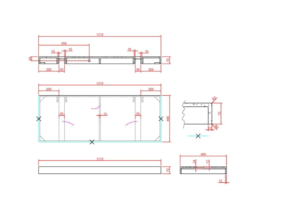 Столешница прямая FLAT CALACATTA 1210*460*70