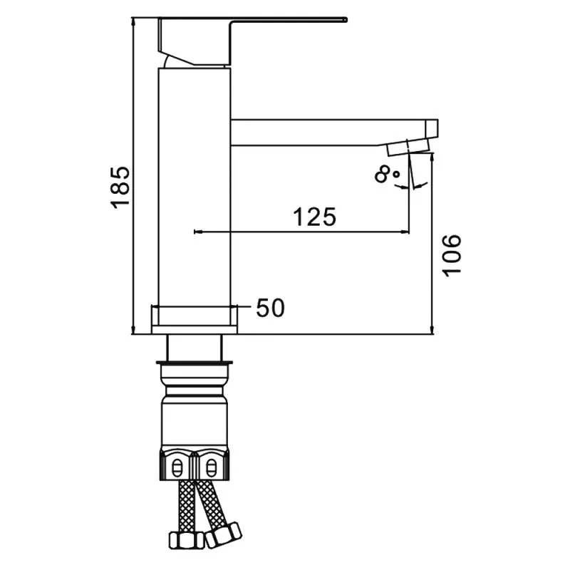 Смеситель для раковины оружейнная сталь нержавейка Frap F10802-9
