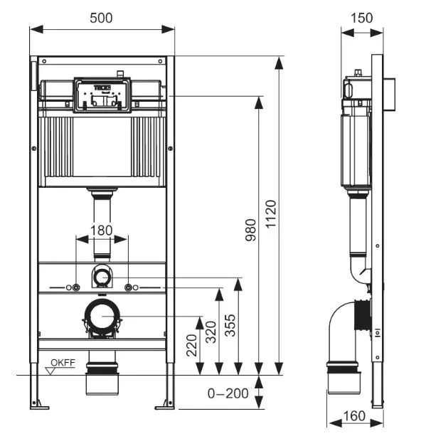 Система инсталляции д/унитазов TECE 4 в 1 белая