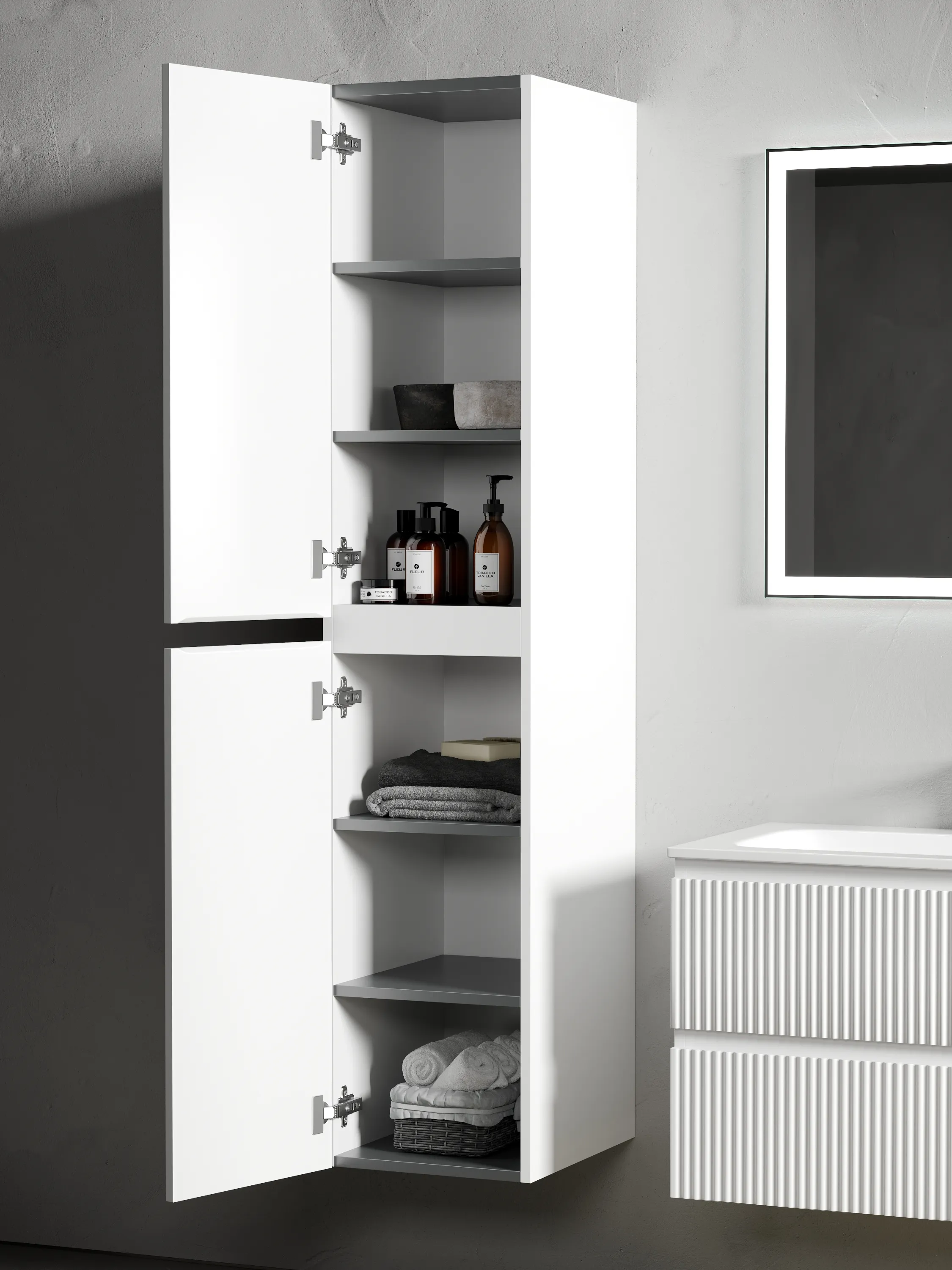 Шкаф-пенал Sancos Сноб Р / Snob R PSNR35W 35x35x165 белый матовый / bianco