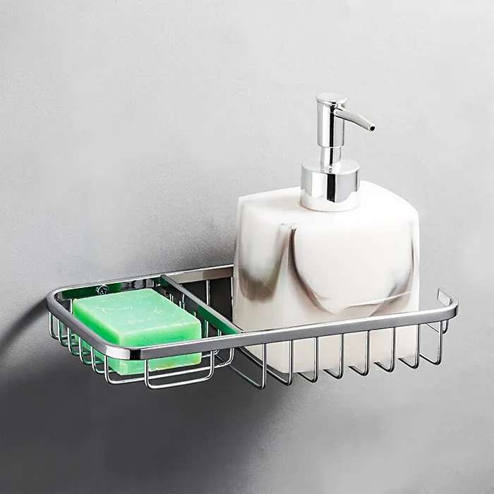 Полка с мыльницей метал.хром FRAP F337