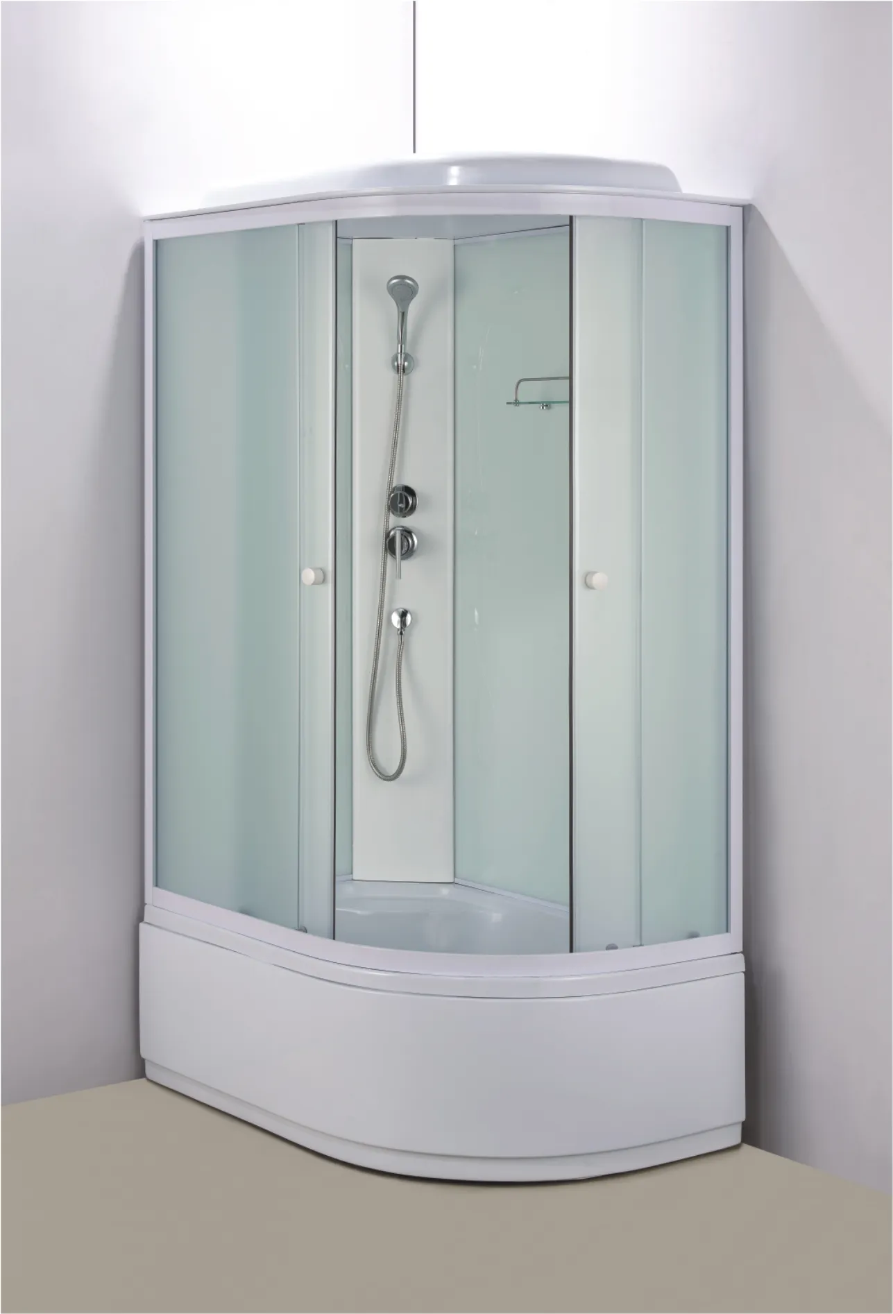 Душевая кабина Loranto 1180x780x2150 левосторонняя, белое заднее стекло, поддон 40 см, матовое стекло 4 мм, профиль белый () CS-886EDTM/W-120