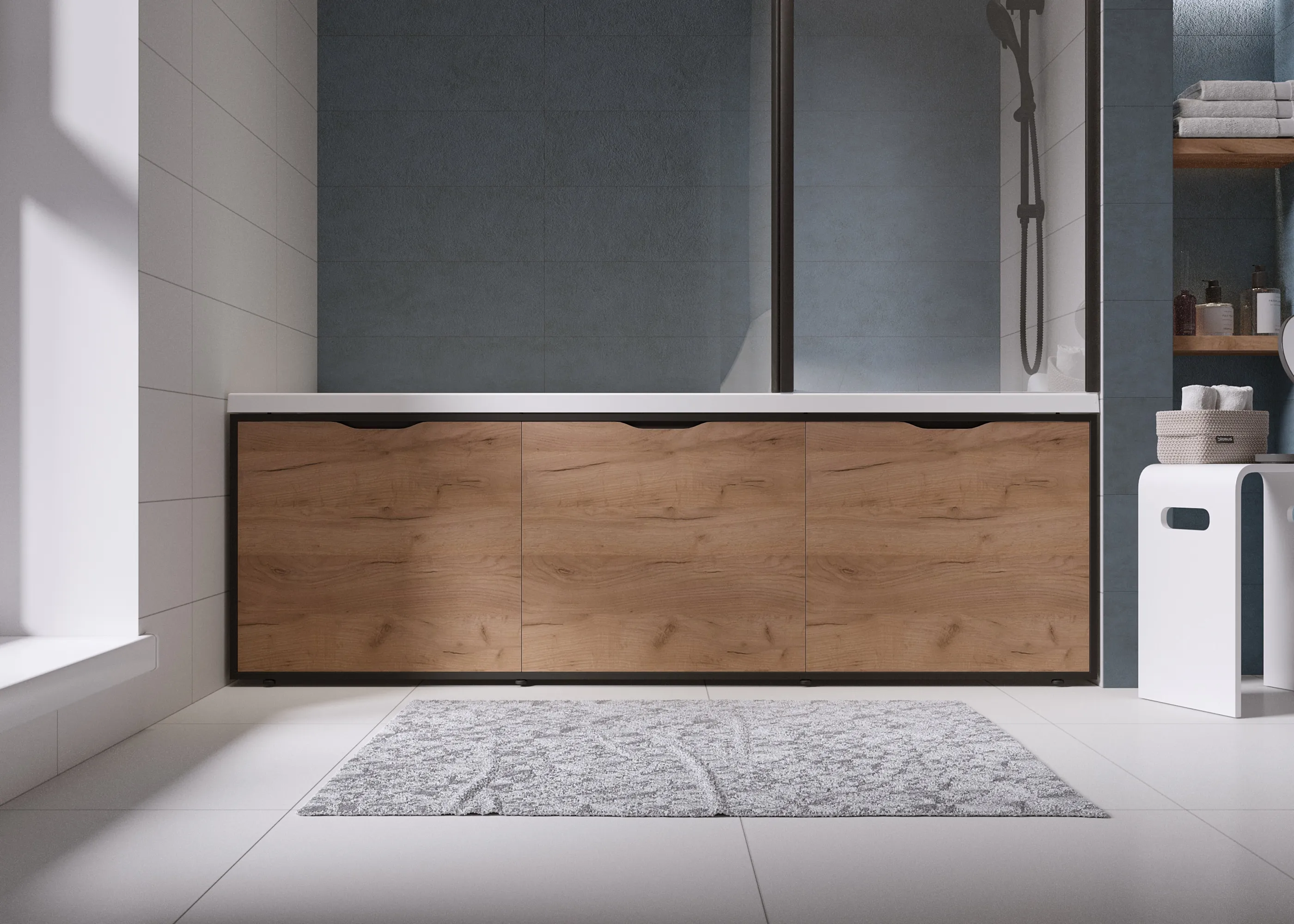 Экран для ванны 160 Grunge Loft Дуб Крафт золотой