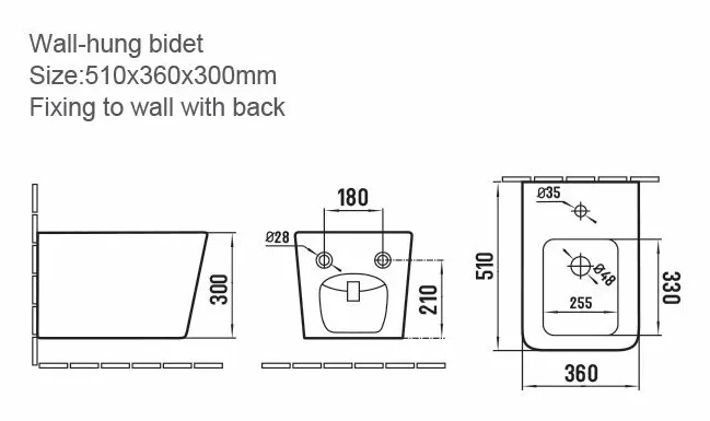 Биде Zen матовый черный