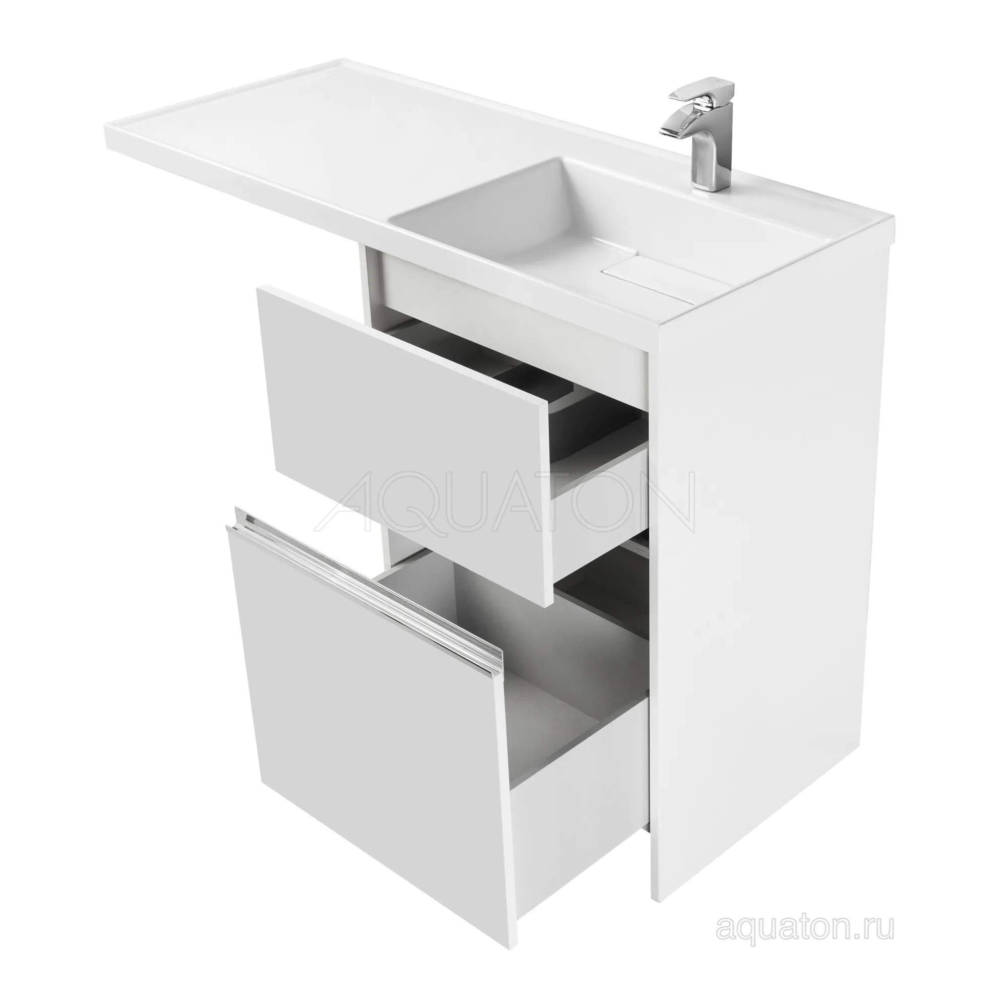 Тумба для раковины AQUATON Лондри 60 под стиральную машинку, белая () 1A235901LH010