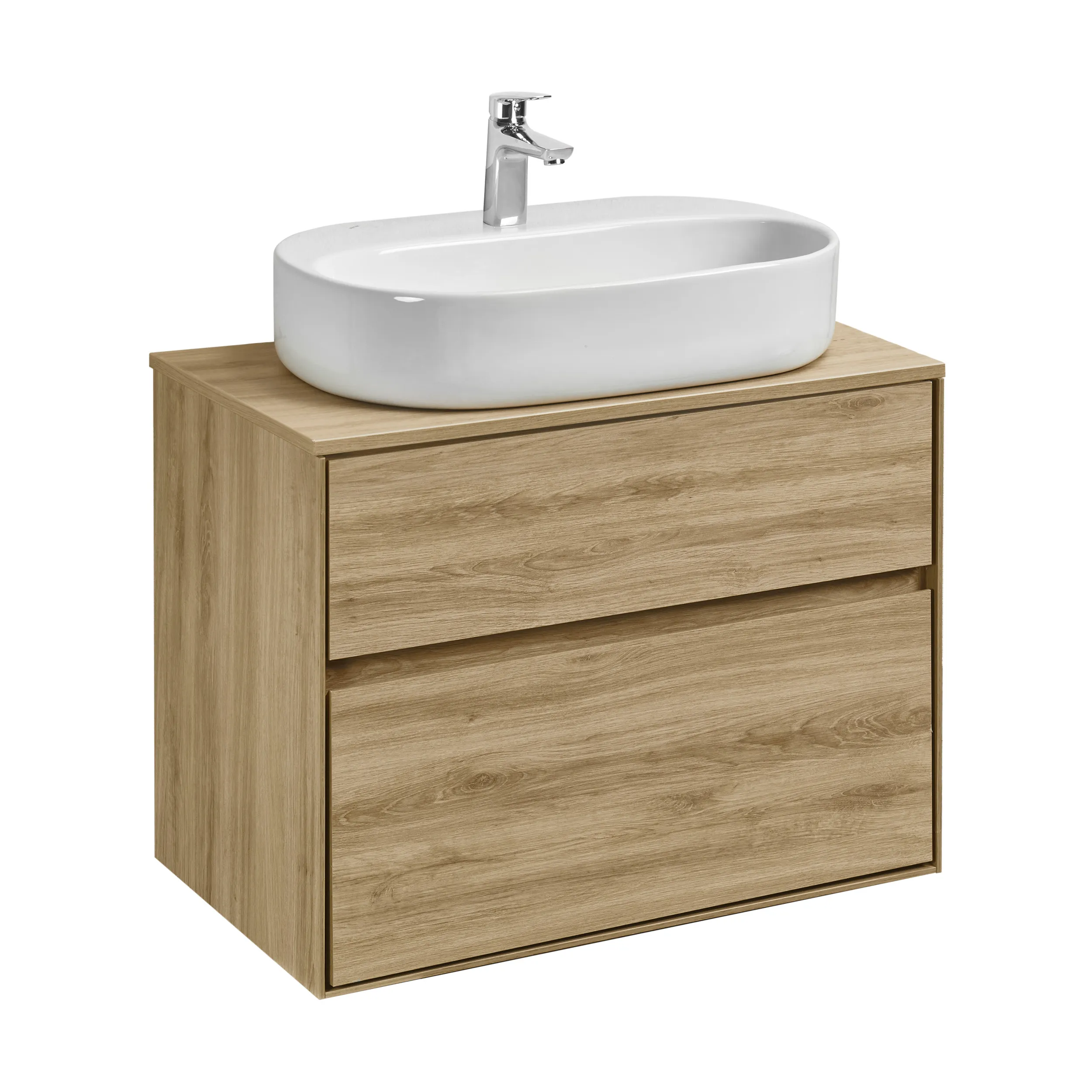Тумба под раковину AQUATON Либерти 75 2 ящика, дуб эльвезия 1A279501LYC70