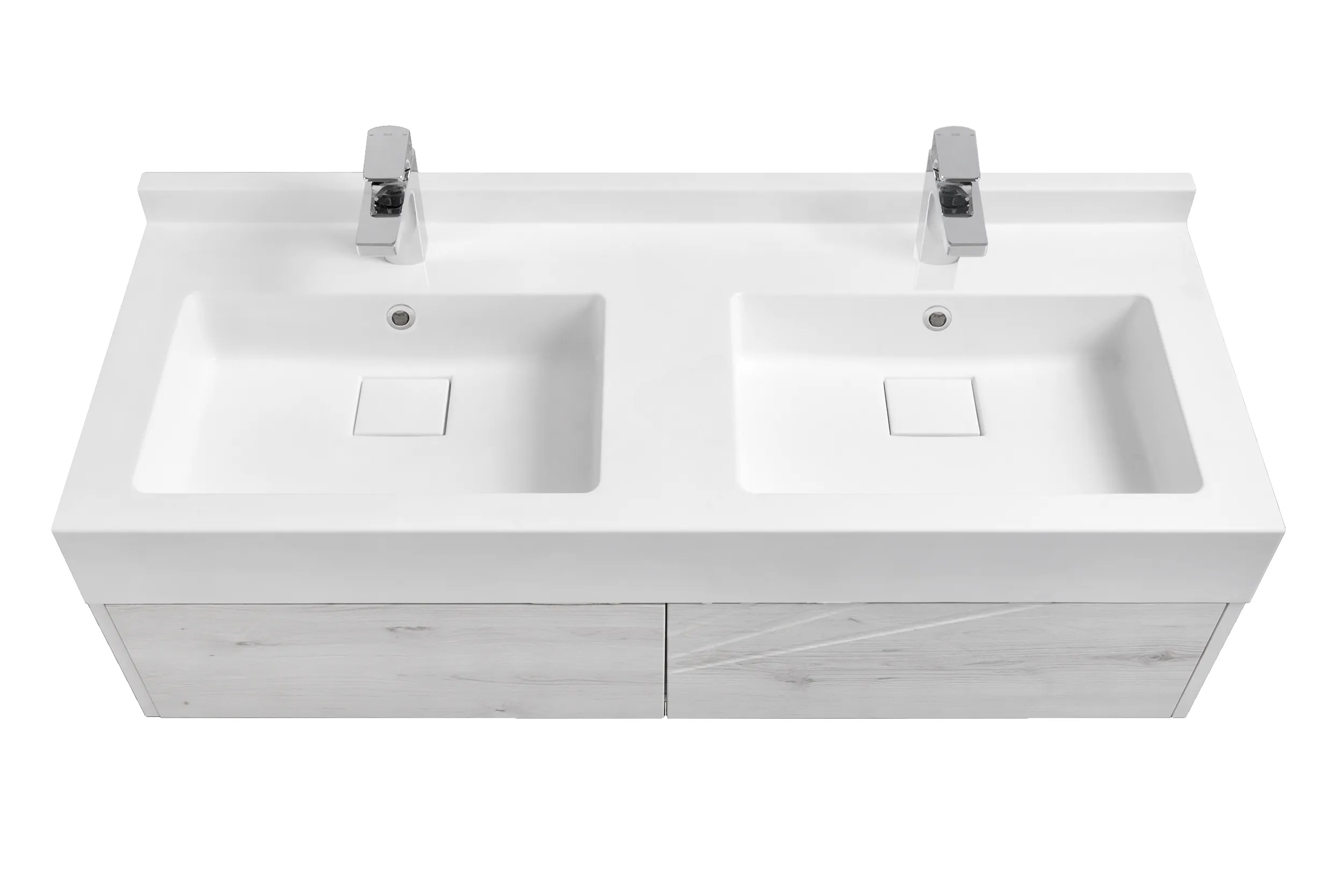 Тумба под раковину AQUATON Сакура 120 ольха наварра, белый глянец 1A219701SKW80