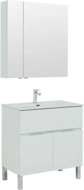 Комплект мебели для ванной Aquanet Алвита New 80 1 ящик, 2 дверцы, белый матовый