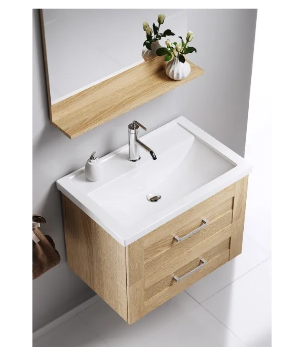 Подвесная тумба в цвете дуб сонома с двумя ящиками