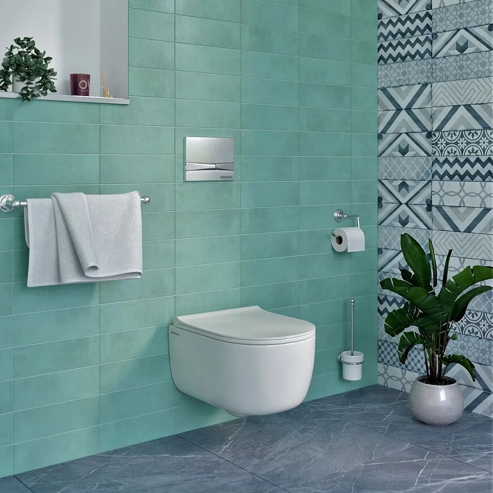 Инсталляция BERGES для скрытого монтажа унитаза NOVUM кнопка F4 Soft Touch, Белый