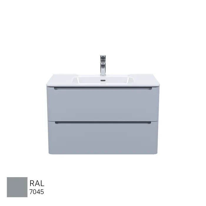 Тумба с умывальником, подвесная, 80 см, светло-серый, Edifice, IDDIS, EDI80L0i95K  подходит умыв. 0108000i28