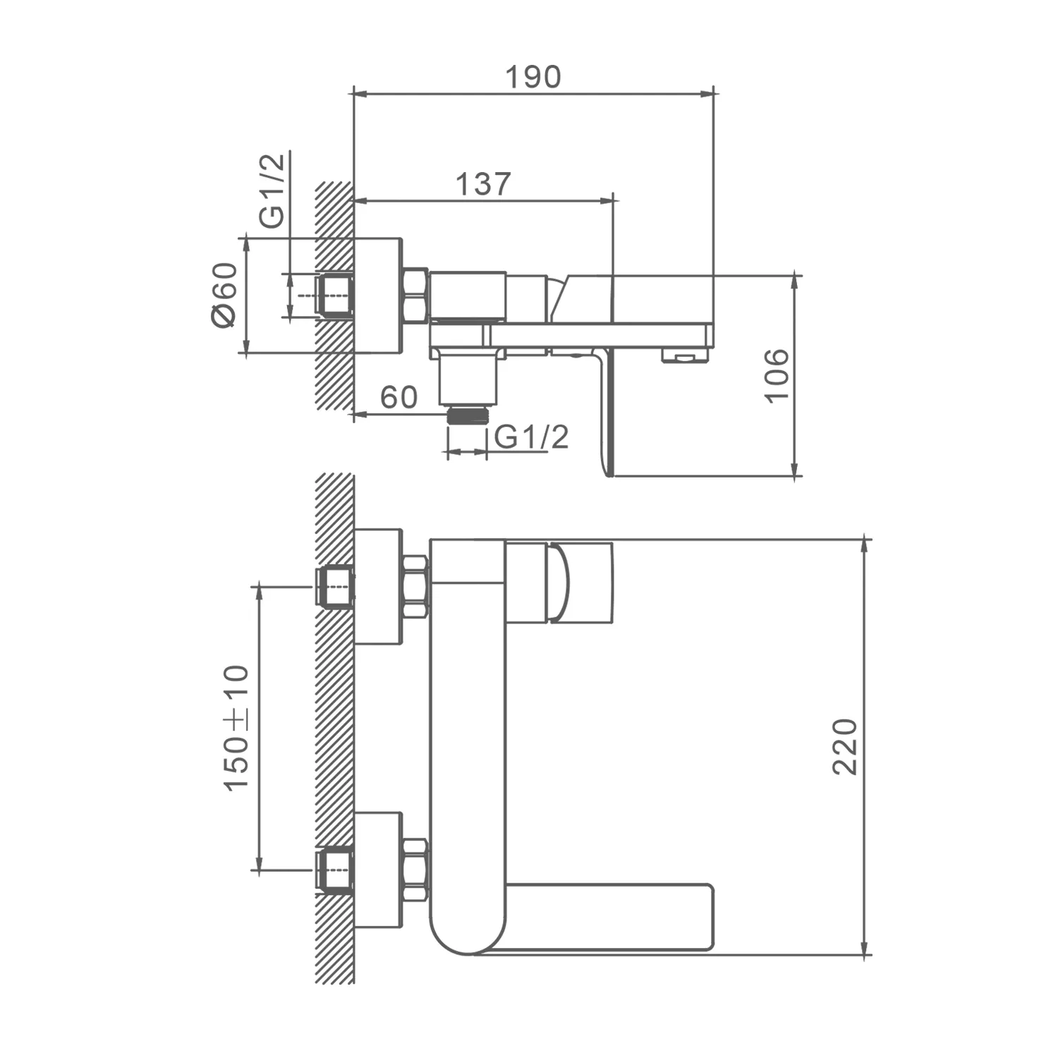 Смеситель Splenka для ванны и душа поворотный излив 17 см, хром S06.30