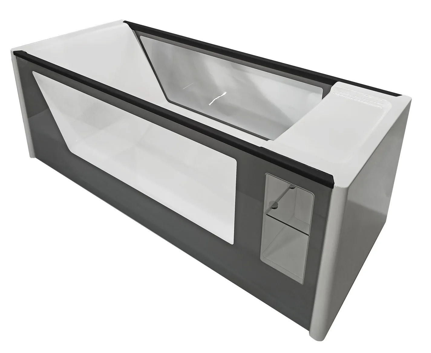 Ванна акриловая Aima Design GENESIS 180х75 Прямоугольная Белая со стеклом 01ген1875