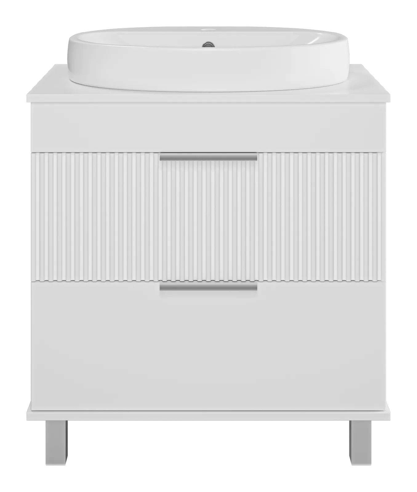 ENFIDA - 70 Тумба напольная 2 ящ. белая мат. эмаль + раковина