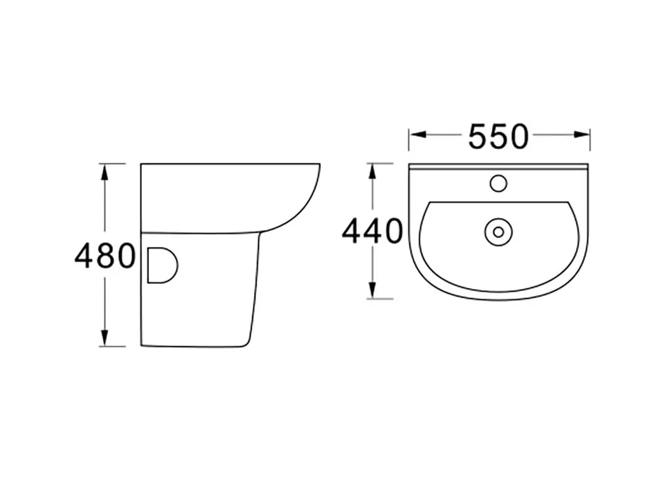 Полупьедестал для раковины AQ5421-00 300*240*340,белый в магазинах СантехГид