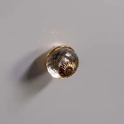 Ручка хрустальная FLORA золото