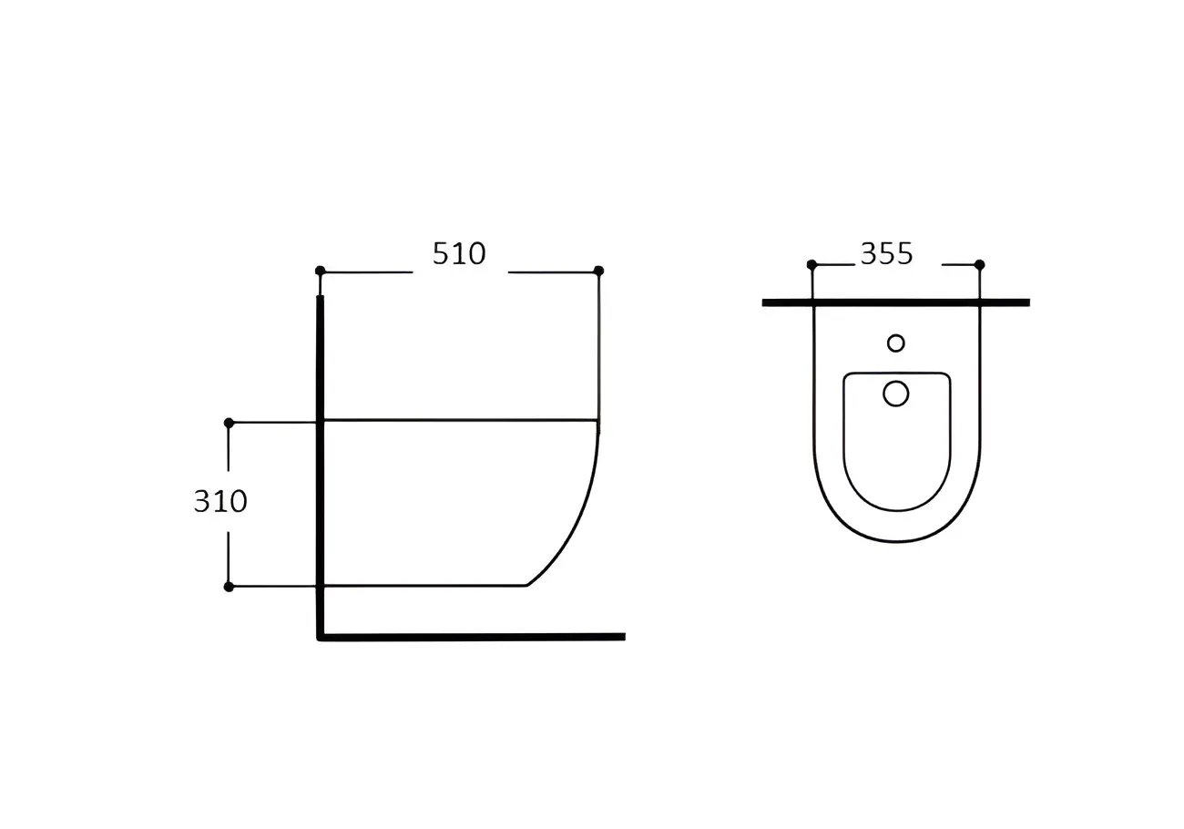Биде подвесное Aquatek ЕВРОПА 510*355*310, цвет серый матовый AQ1016-MG