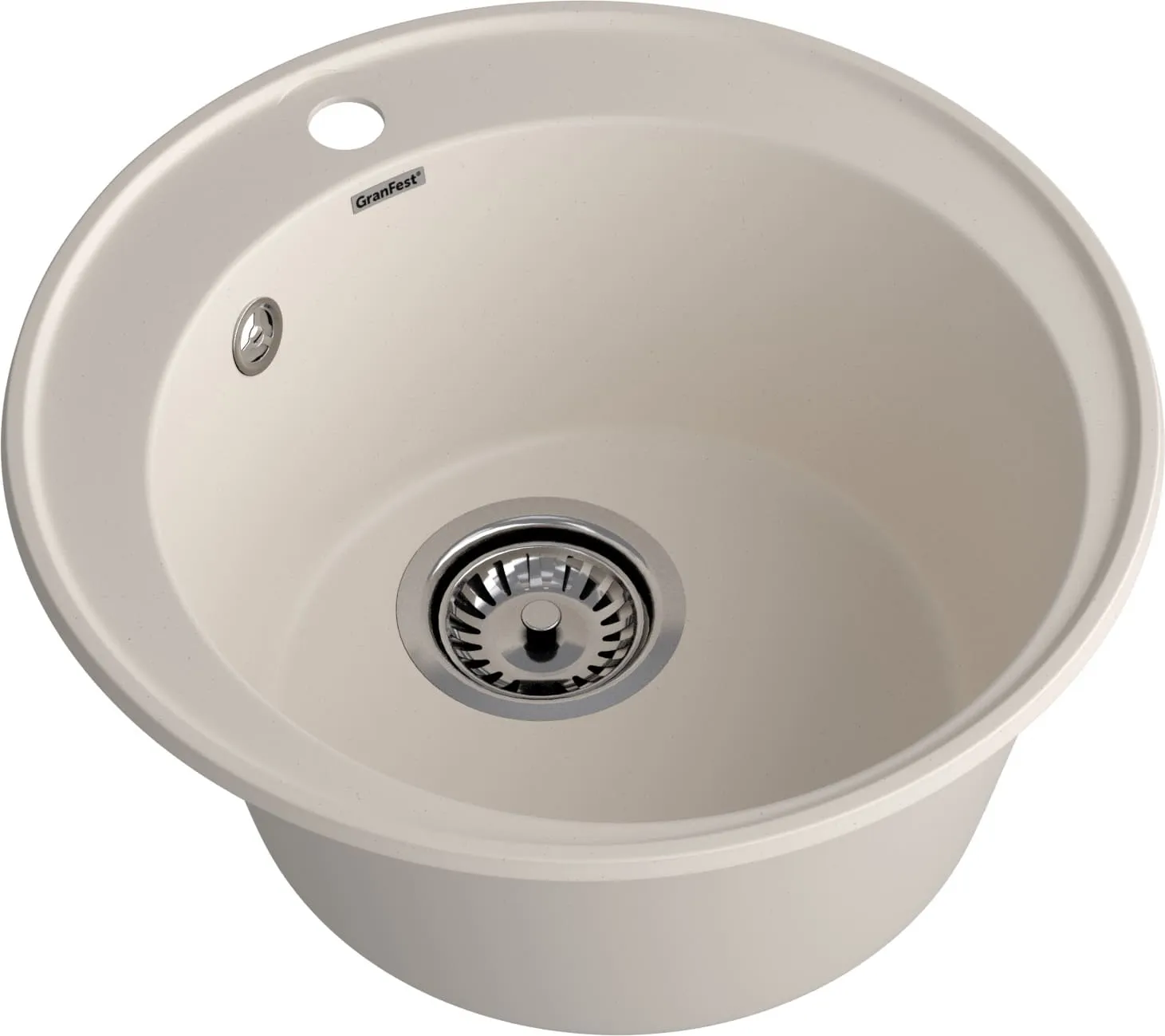 GranFest QUARZ (ECO-08) Мойка чаша D=480мм (белый)