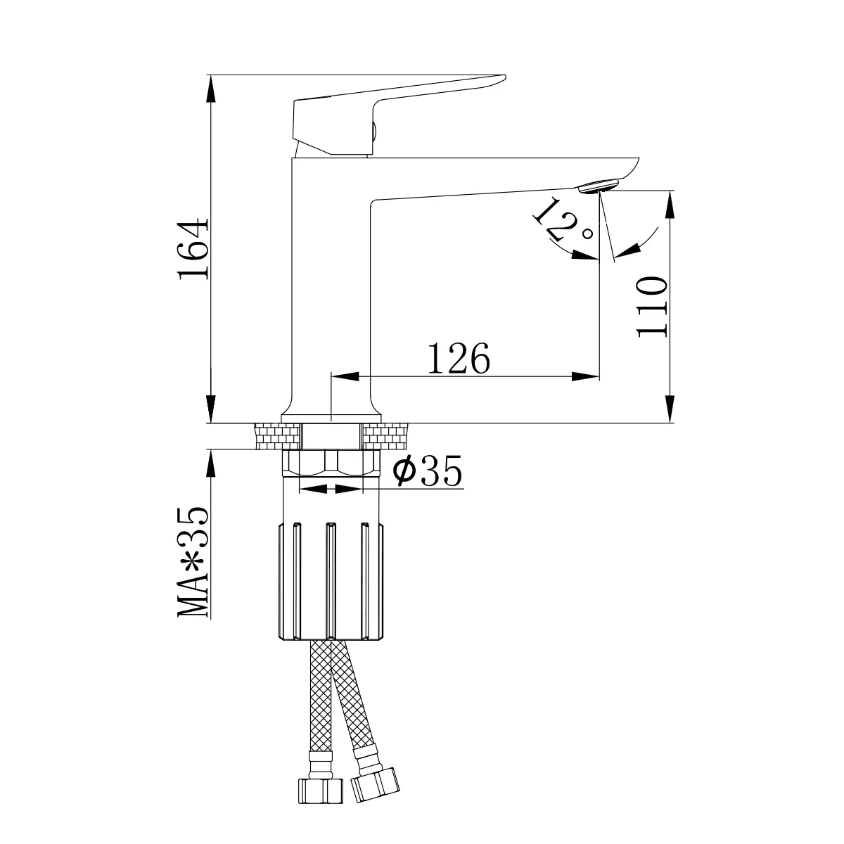 Смеситель Splenka S41.10 для раковины  монолитный, хром