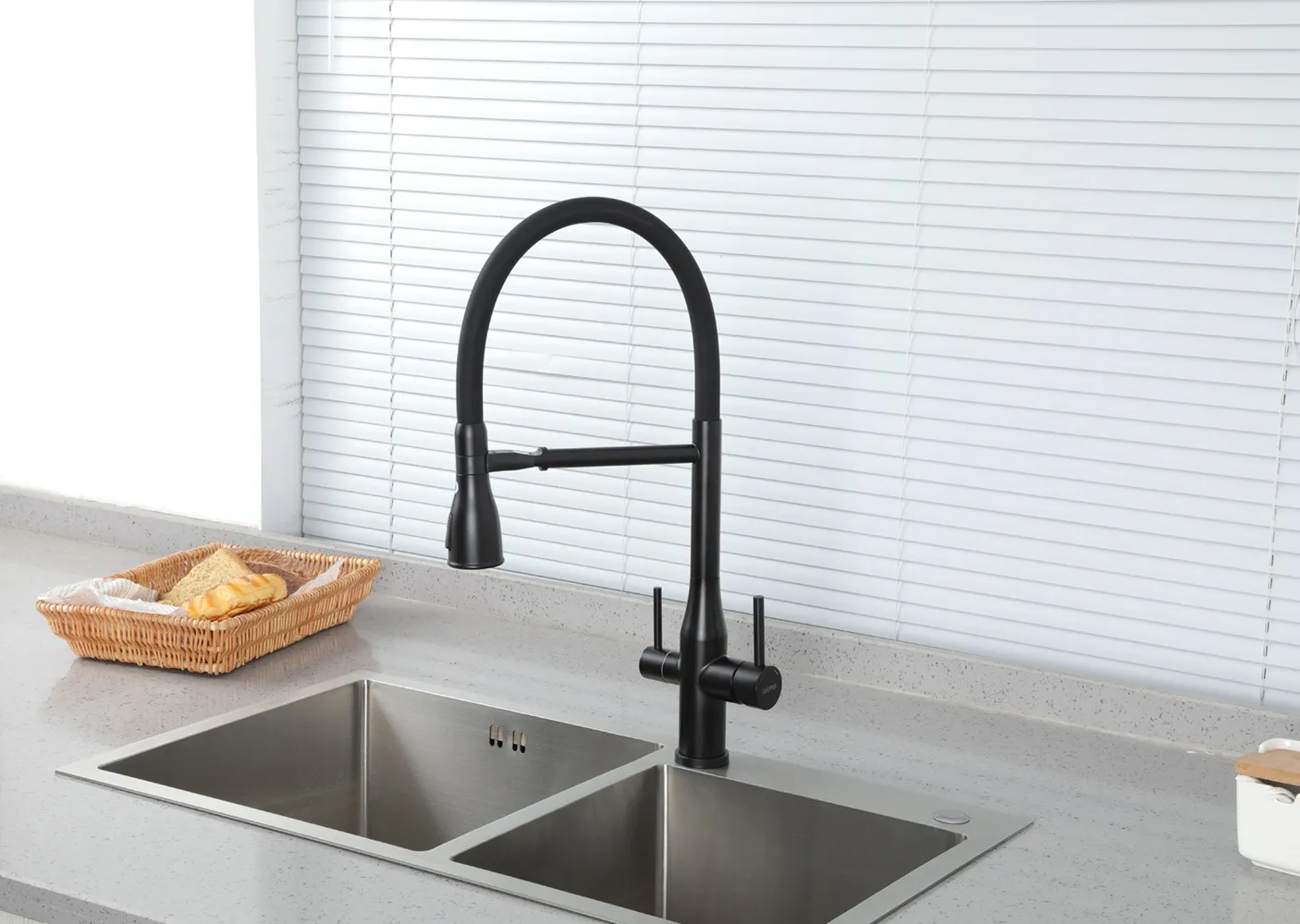 Смеситель для кухни с фильтром черный GAPPO G4399-76