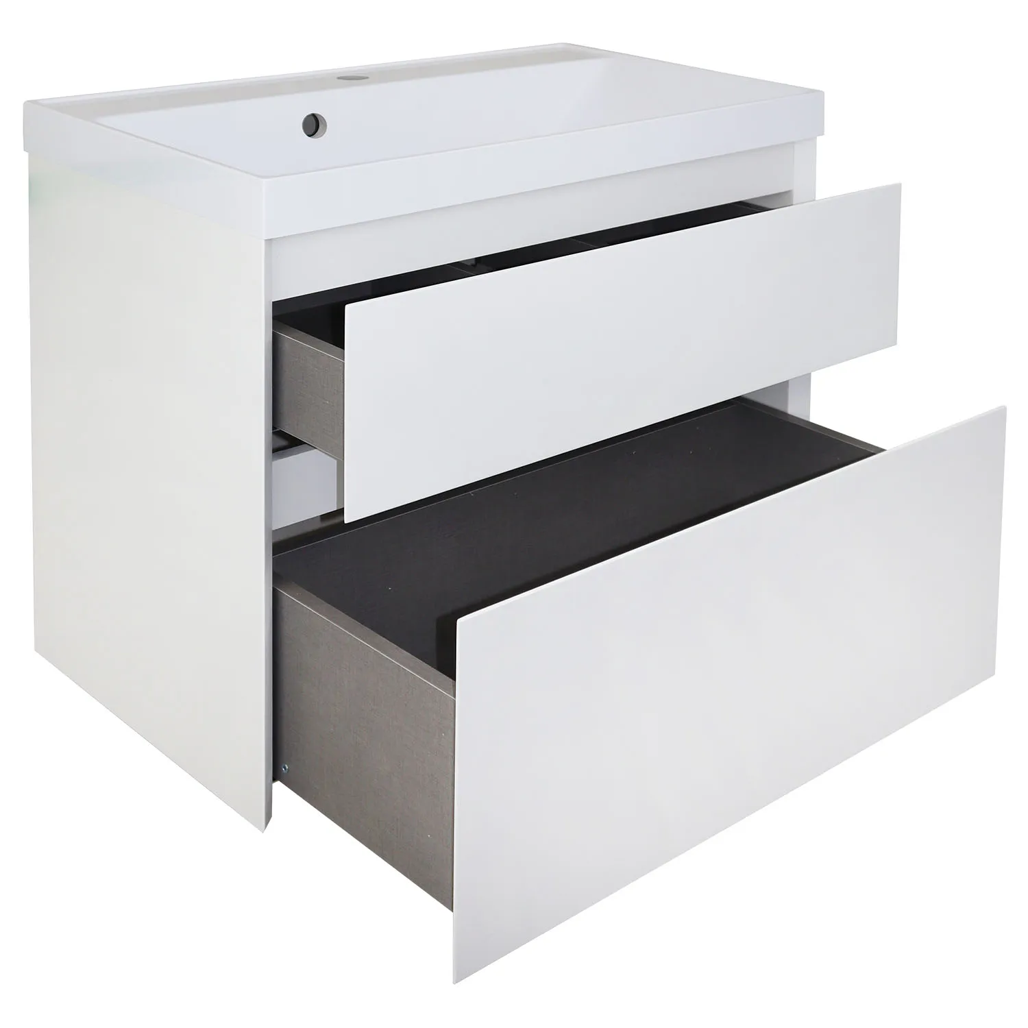 Комплект тумба Azario Velluto 70 700х450х660 подвесная, с раковиной Slim 70, белый матовый () CS00088602