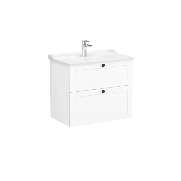 68869 Root Classic Тумба 80 см с классической раковиной 2 ящика матовый белый VITRA