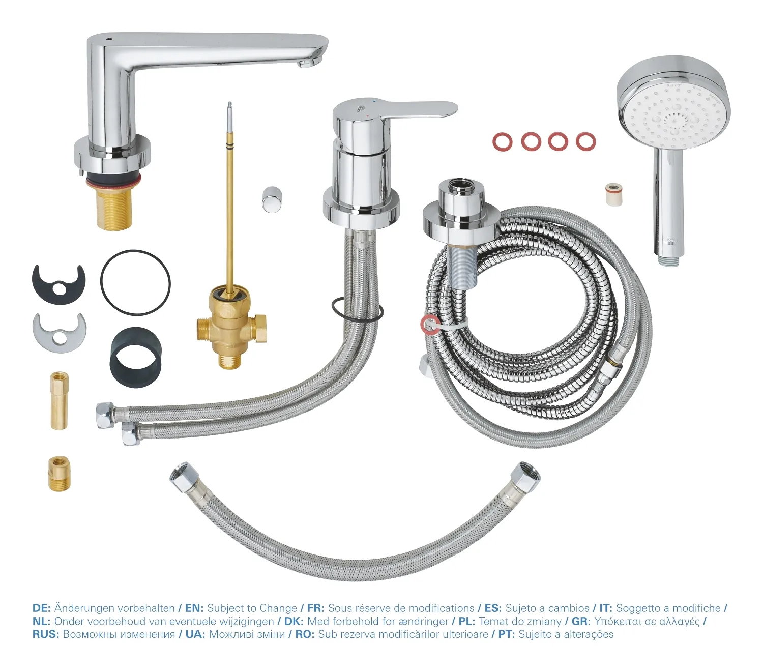 Смеситель для ванны на 3 отверстия BauEdge, на край ванны, хром 2511700A