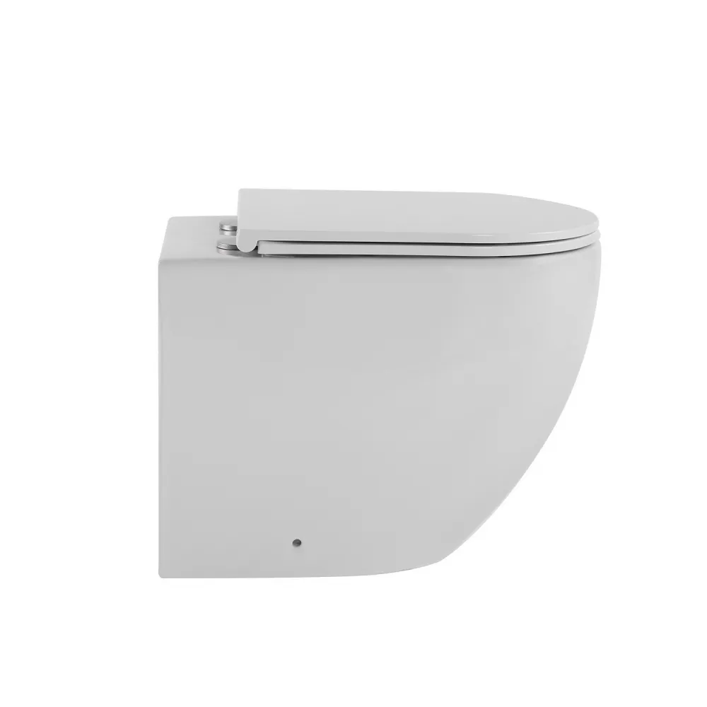 Унитаз ABBER Bequem AC1111TMW приставной белый матовый, безободковый, смыв торнадо