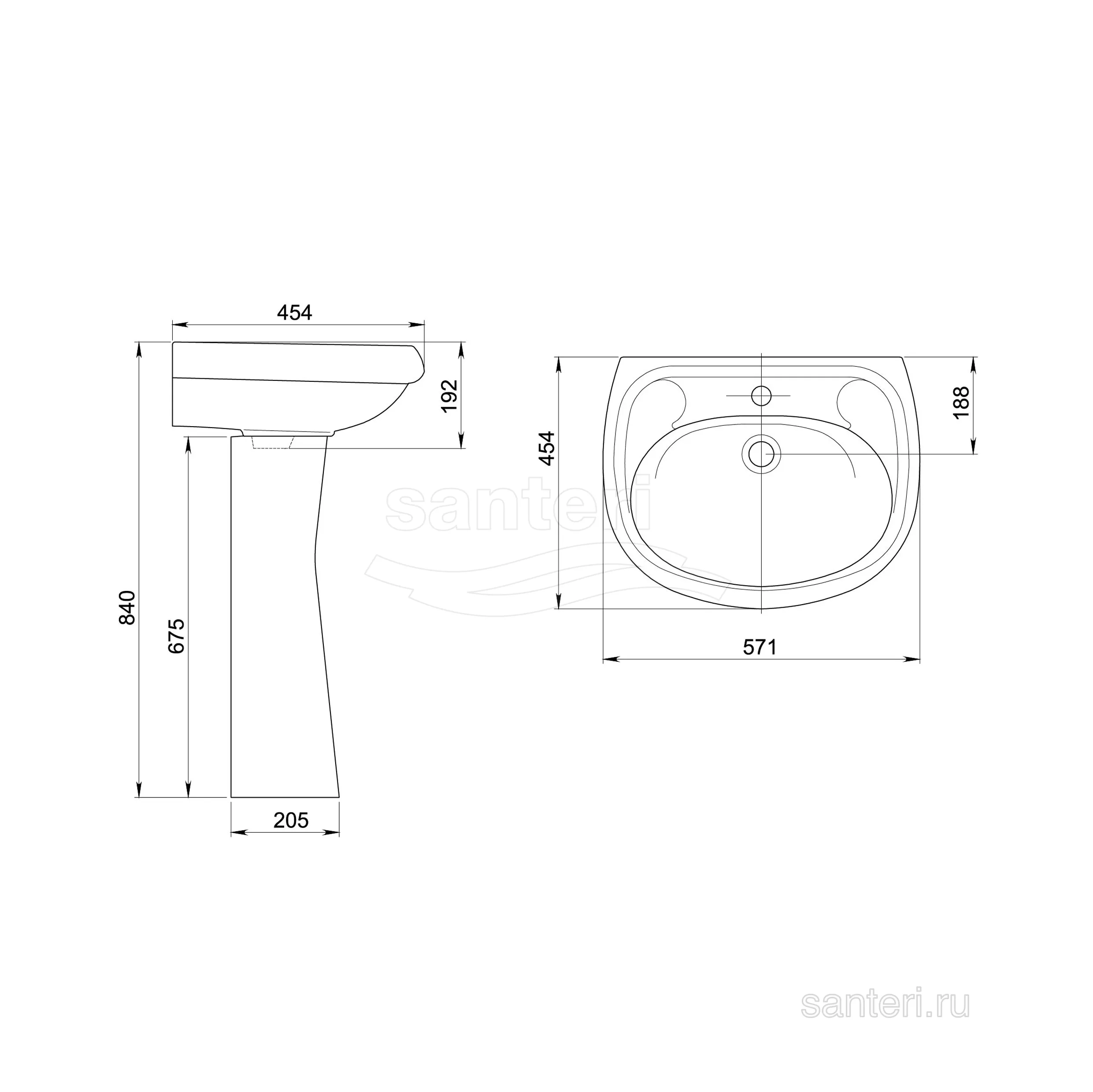 Раковина Santeri Воротынский крап на белом 131117S0110B0 в магазинах СантехГид