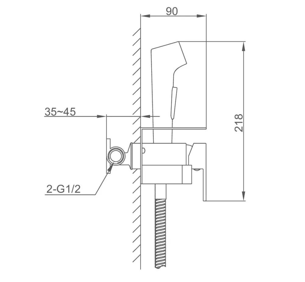 Гигиенический душ с бумагодержателем и полочкой/графит FRAP F2076-9