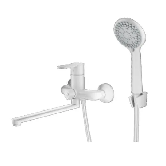 Смеситель Prohanss P64.22.08 для ванны и душа универсальный поворотный излив 30 см, белый