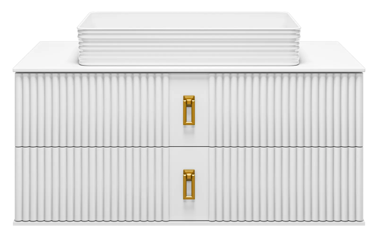 SEVILLA -105 Тумба подвесная с 2 ящ. белый + раковина