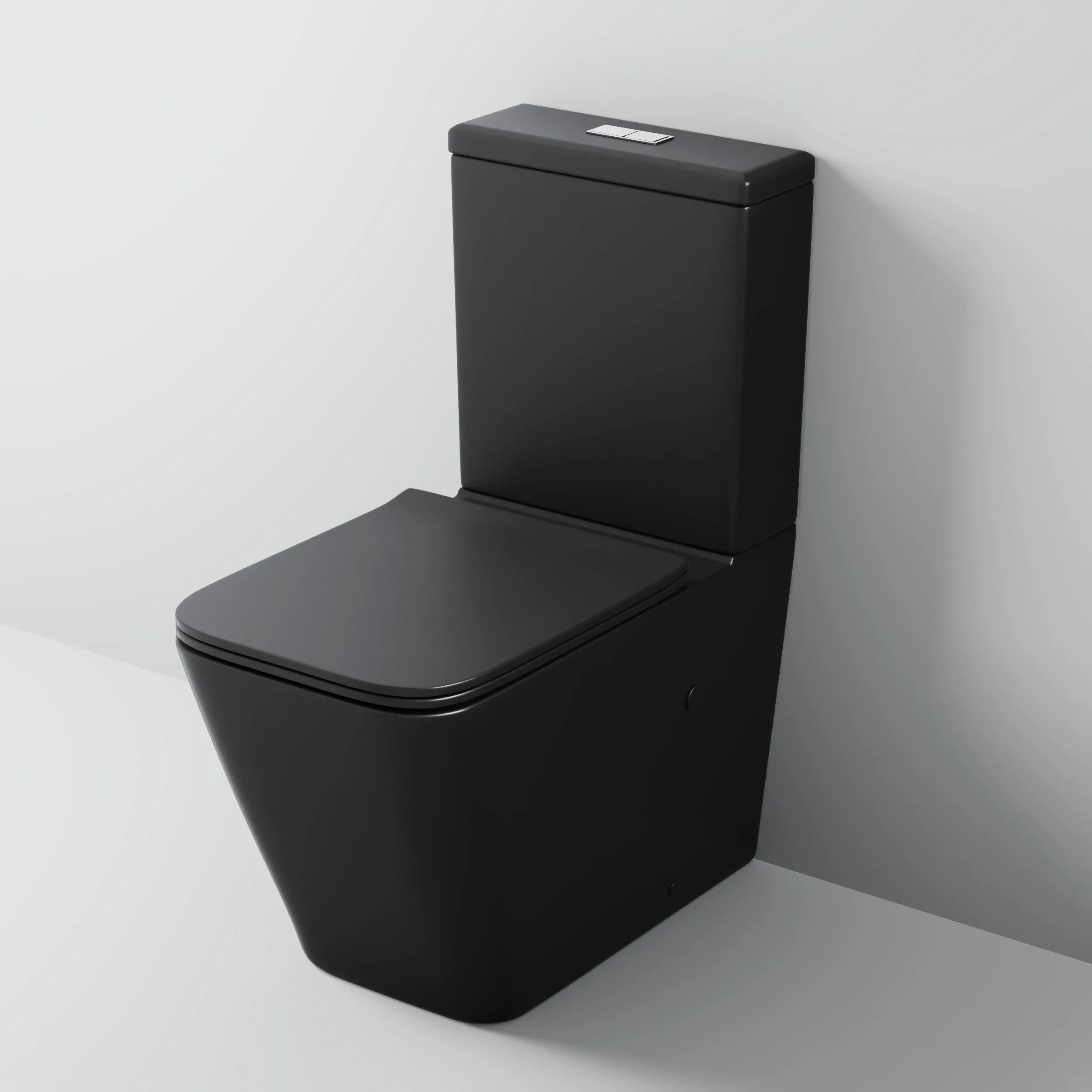 Унитаз напольный Grossman (640х360х830) безободковый,черный матовый с тонкой крышкой,микр GR-4445BMS