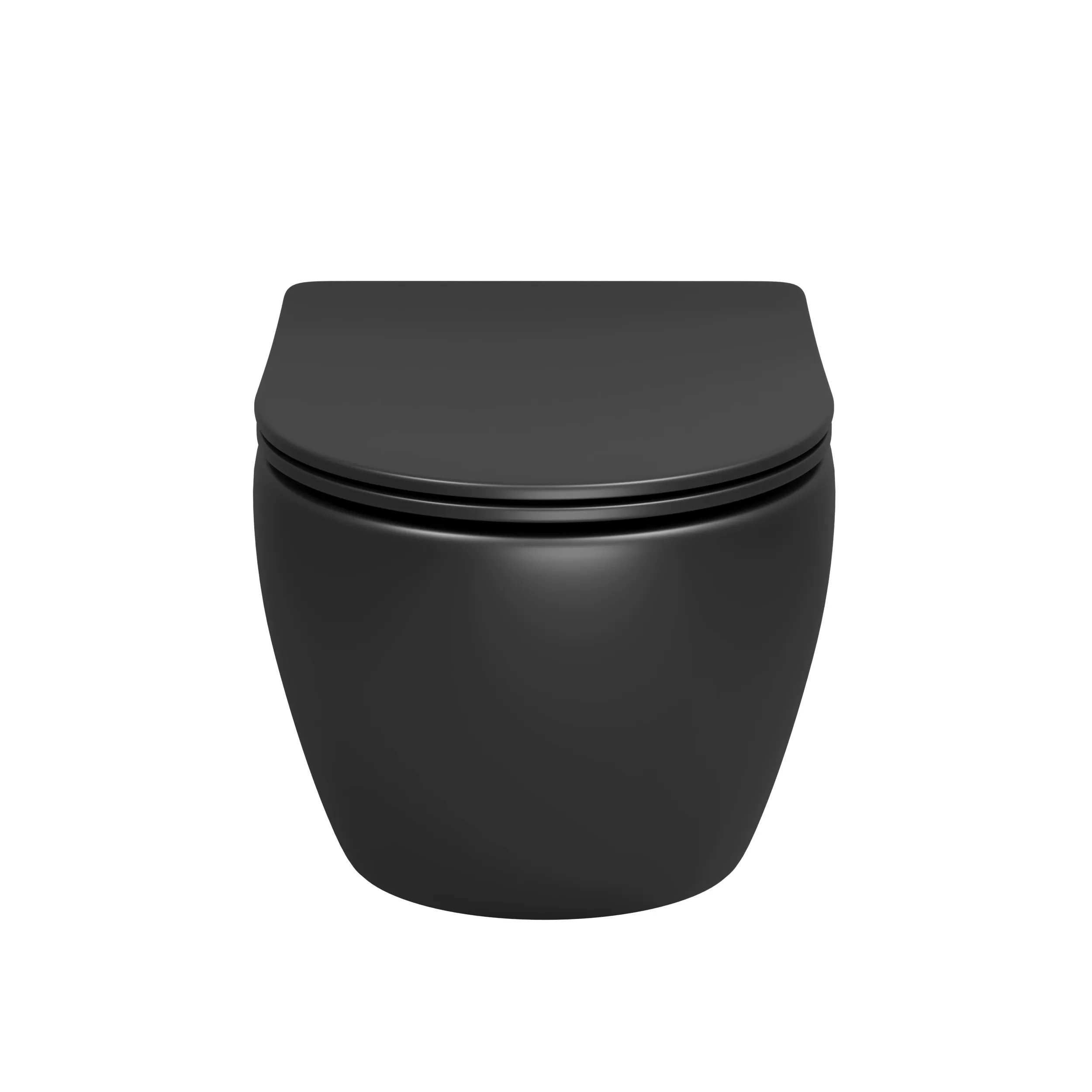 Унитаз подвесной Grossman (520х360х320) безободковый,смыв торнадо,черный матовый GR-4457BMSQ