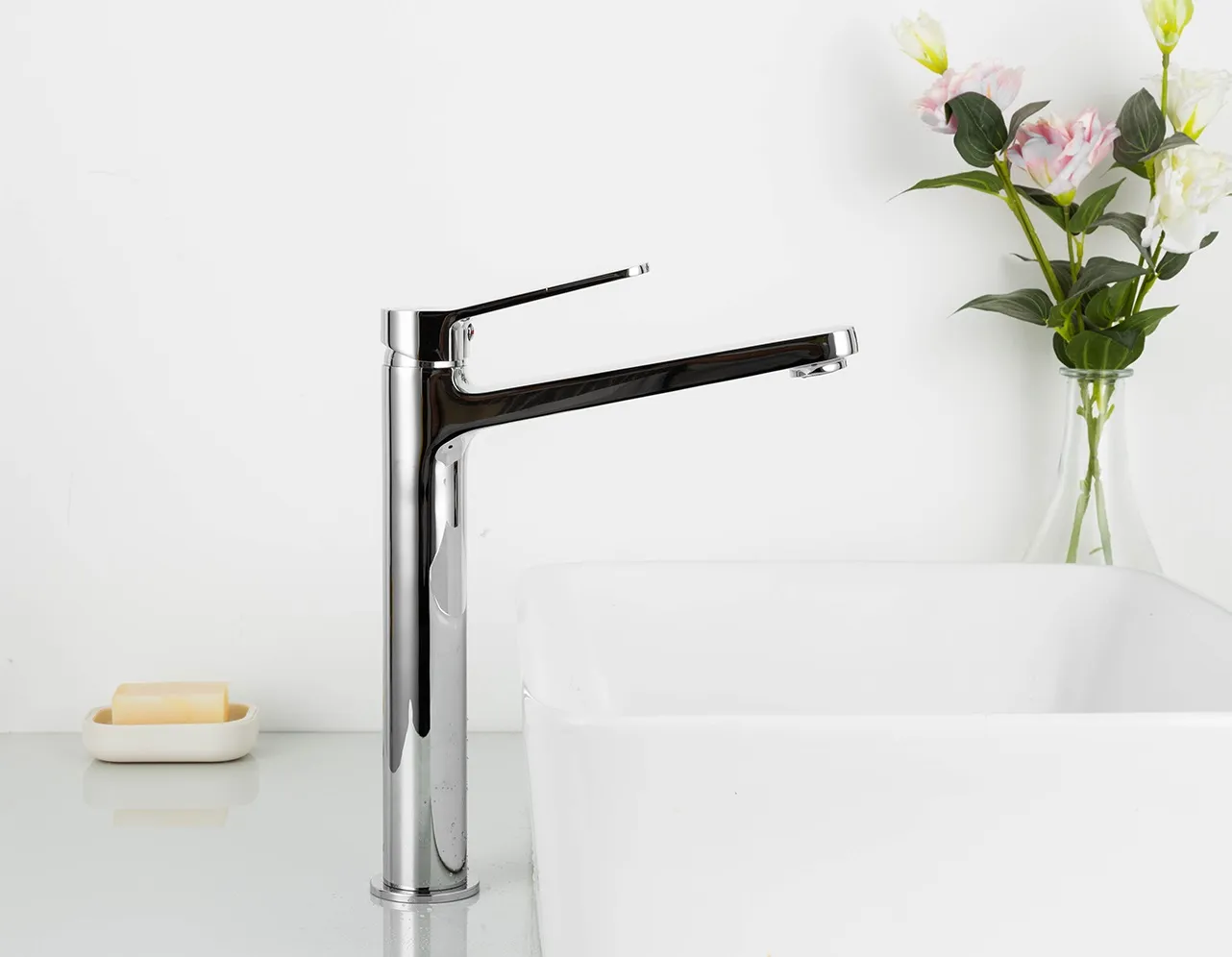 Смеситель для раковины высокий хром FRAP F1061-2