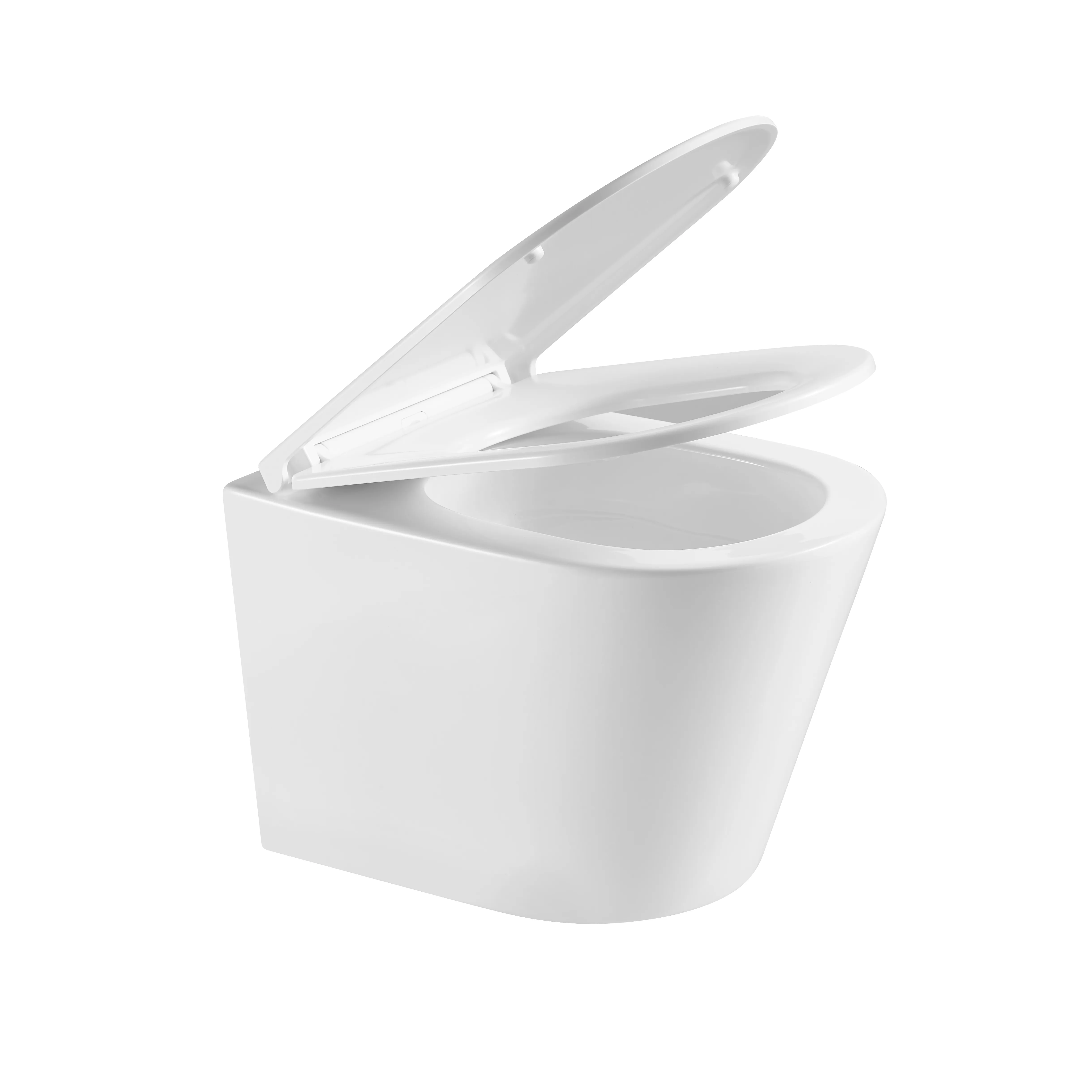 Унитаз подвесной Grossman (515х355х365) безободковый,белый матовый с тонкой крышкой,микролифт,смыв торнадо, GR-4478MSQ