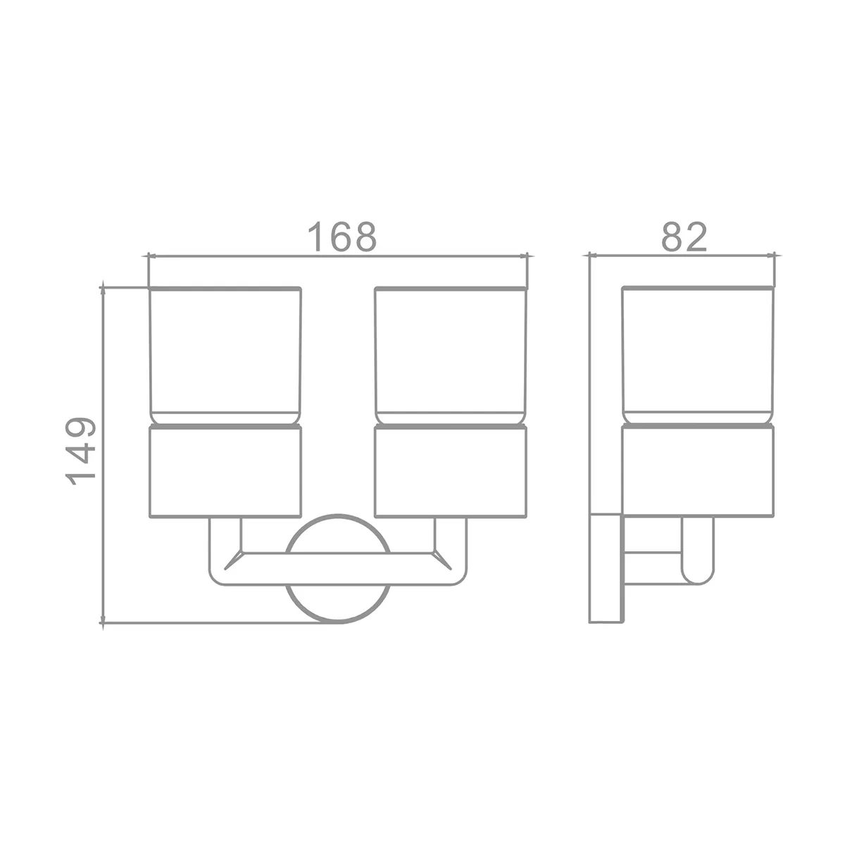 Стакан для зубных щеток с держателем Raglo R320.08.09 двойной,графит