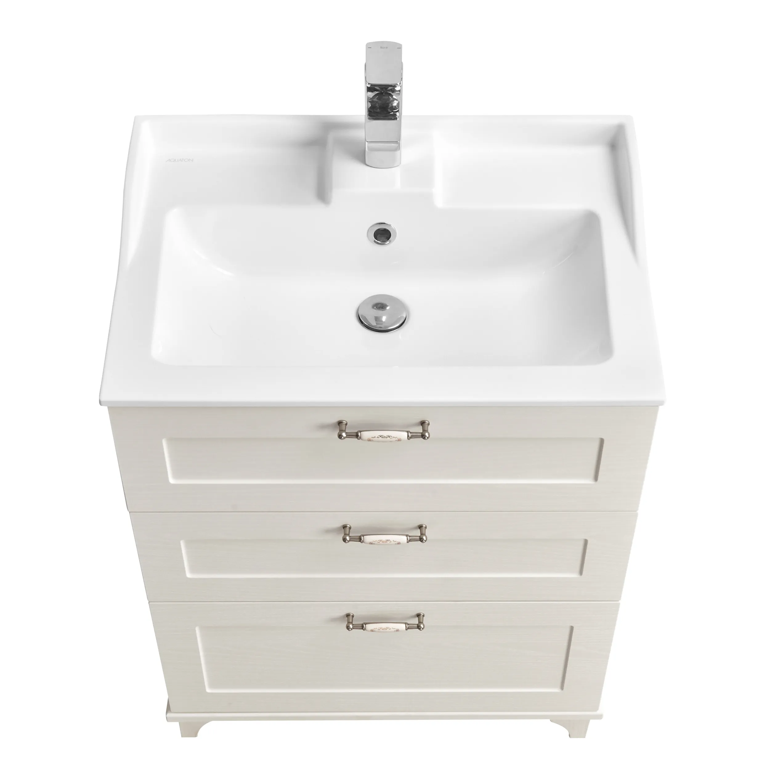 Тумба под раковину AQUATON Леон 65 Н дуб белый 1A194601LBPS0