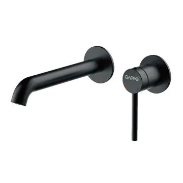 Встраиваемый смеситель для раковины черный GAPPO G1206-6